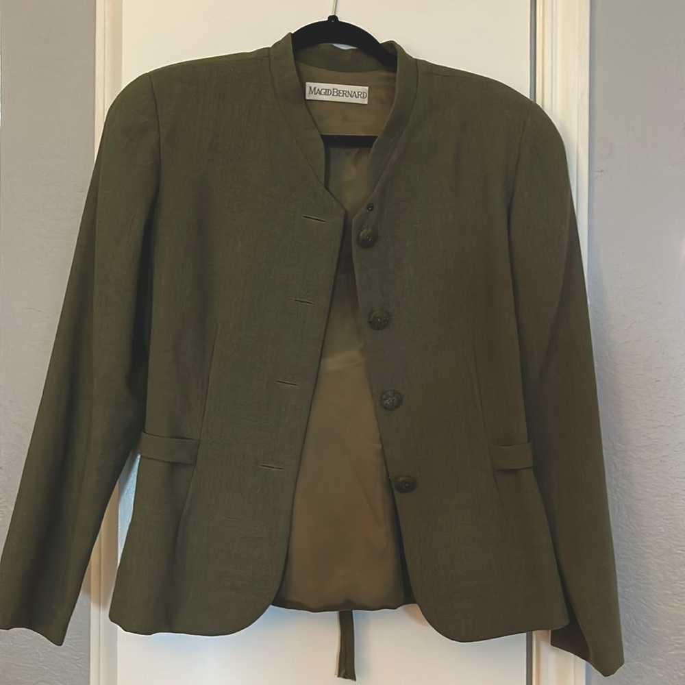 Vintage Olive Size 8 Magid Bernard Skirt & Jacket
